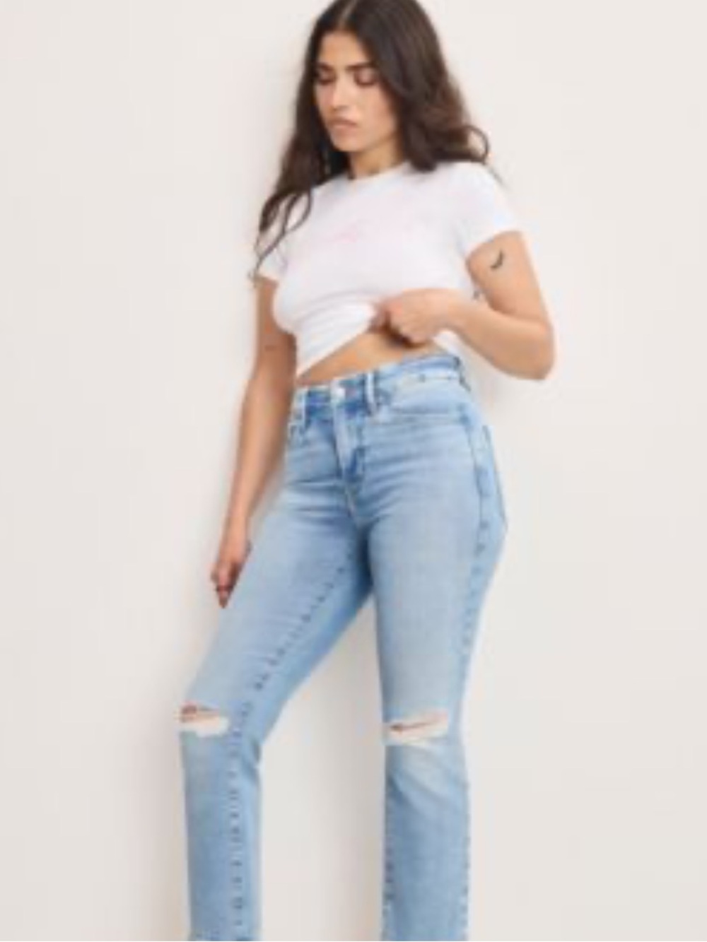 Good American Light Blue Straight-Leg Jeans